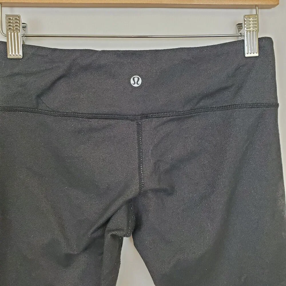 Lululemon Leggings Womens 4 Black Cropped Capri Mid Rise 20